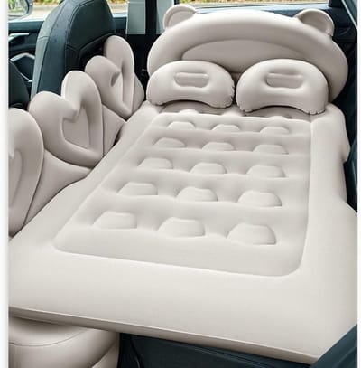 Automatras - Luchtbed Auto - Reizen Comfort - Opblaasbaar met Pomp - Normaal - Beige
