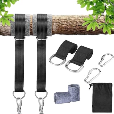 Hammock Bevestigingsset voor Boomschommel met 2 x 1.5 m Straps, Carabiners en D-Ringen voor Veilig Ophangen