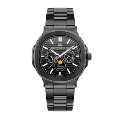 Christophe Duchamp L’envie Moonphase Black - Luxe Moonphase Herenhorloge - Zwart Design