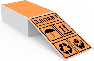 Allecta - Oranje verzendlabels 76 x 127 mm zelfklevend waterbestendig - kantoor magazijn adres