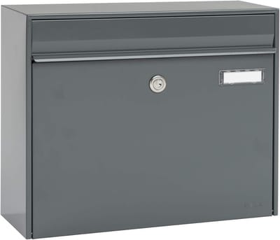 Brievenbus met naamplaat - Postkast huisnummer - Veilig post ontvangen - Geïntegreerd naamplaatje - 31x38x13 cm - Basaltgrijs