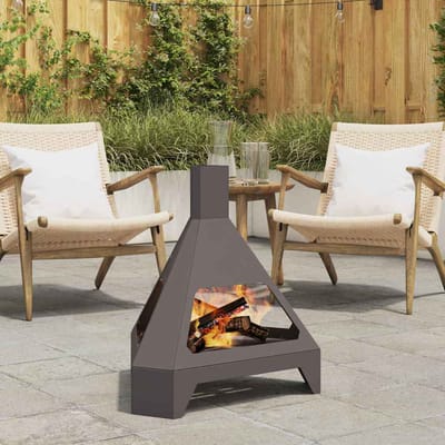 vidaXL - Vuurkom - Zwart - 50 - x - 43 - x - 52 - cm - weervast - staal