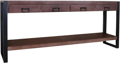 Bijzettafel Mangohout - Side table - Extra opbergruimte - Duurzaam materiaal - 180cm lang - Walnoot