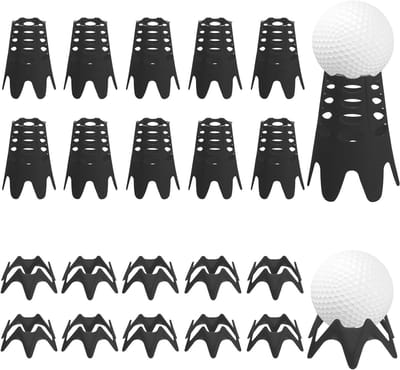 20 Stuks Golf Tees voor Simulator en Training, Ideaal voor Thuis en Buiten, Geschikt voor Golf Enthousiastelingen en Sporters (10 Hoge & 10 Lage, Zwart)