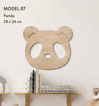 Houten Panda Wanddecoratie Kinderkamer | Minimalistische Panda Decoratie | Scandinavische Muurdecoratie | Natuurlijk Berkenmultiplex | Babykamer | Exclusief Ophangsysteem