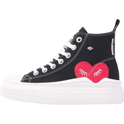 British Knights - Kaya Flow Mid Dames Sneakers Hoog - Maat 37 - Zwart - Katoen - Vrouwen Schoenen