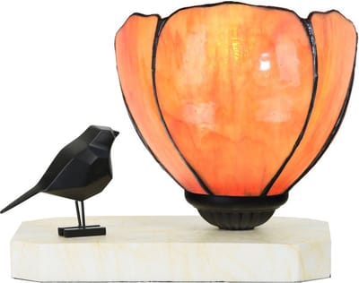 Tiffany tafellamp / sculptuur Ballade van een Vogel Tulipa - Art Deco Trade