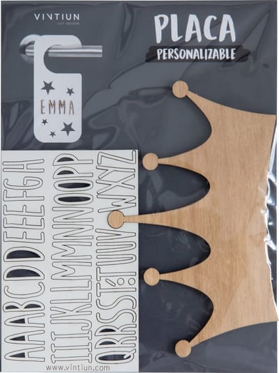 Naambordje - houten kroon - naambordje kind - babykamer - kinderkamer - naambordje hout - kroontje met naam - prins en prinsessen naambord - Vintiun