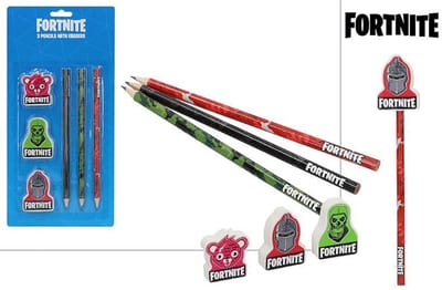 Fortnite - Potloden - Gum - met grote gummen - Fortnite schoolspullen