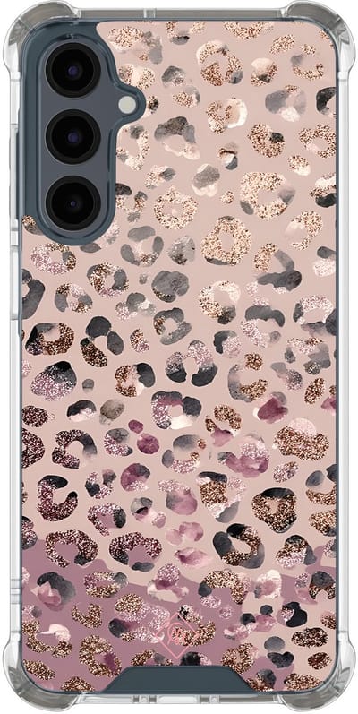 Casimoda® hoesje - Geschikt voor Samsung Galaxy A17 - Rosé Leopard - Shockproof case - Extra sterk - TPU/polycarbonaat - Multi, Transparant