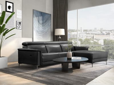 Lund-ChaiseLongue - 1 Elektrische Relax - Grijs PU