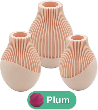 Ayra organische vaas – Decoratieve vaas - Plum - 3d geprinte vaas – geschikt voor droogbloemen - 20CM