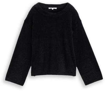 Tom Tailor Denim - Gebreide trui van vezelgaren - Maat XL - deep black