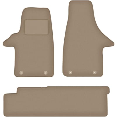 Wielganizator WLG-CARLUX - Auto Vloermatten - Beige - VW Transporter T5 - 2 Rijen