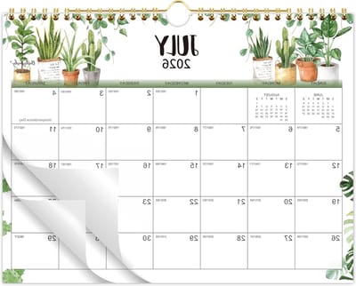 Wandkalender 2024-2025 - Maandkalender Planner - Dagelijkse Planning - Dikke Papier Kwaliteit - 28 x 21.5 cm - Planten