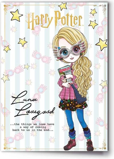 The Carat Shop - Harry Potter - Luna Lovegood Verjaardagskaart - Vriendschapskaart - Felicitatiekaart met gratis pinbadge