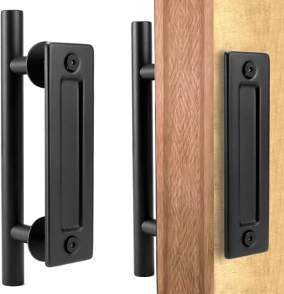 30CM Dubbelzijdige Zwarte Deurgreep voor Schuifdeuren, Universele Handgreep voor Barn Doors en Interne Deuren