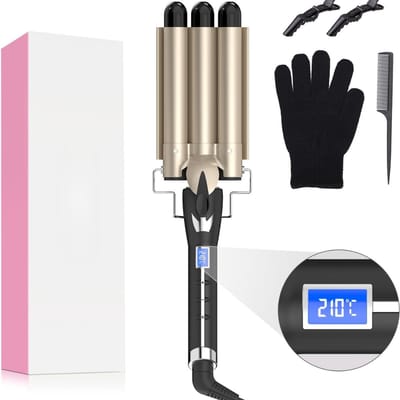 REN® Wafeltang - Wafeltang Haar - Wafeltang Babyliss - Instelbaar van 80°C tot 210°C - 30 Seconden Snel Warm - Goud/Zwart - 36cm x 9cm x 4cm