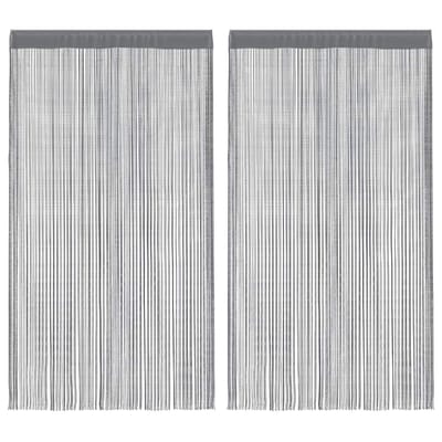 vidaXL - Koordgordijnen - 2 - st - 140x250 - cm - antracietkleurig