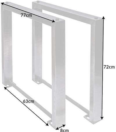 Set van 2 tafelonderstellen U-FRAME 80cm geborsteld roestvrij staal matte tafelpoten onderschuif eettafel - 38794