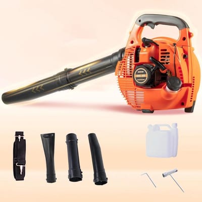 Benzine Bladblazer - Snoerloze Bladblazer Tuin - Gazononderhoud Tuinopruiming - Krachtige 25.4cc Motor - 0.9L Tankinhoud - Zwart