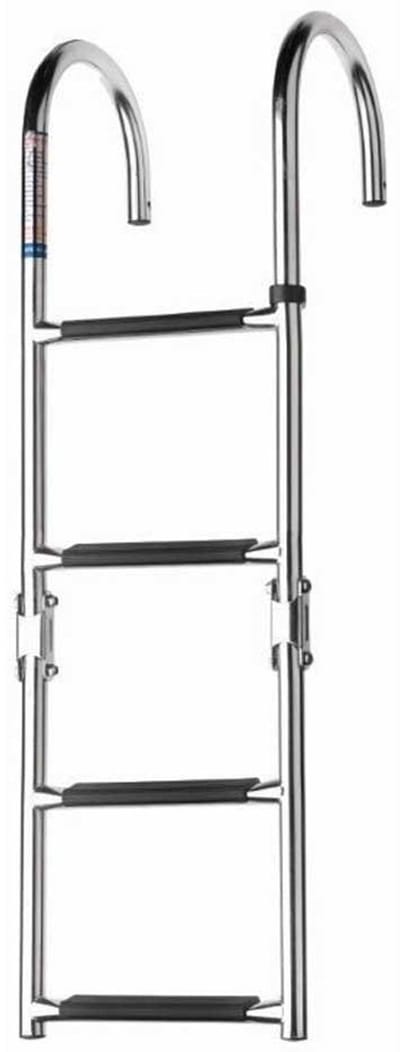 Vetus Rvs 4-traps Opvouwbare Zwemtrap Voor Spiegelmontage Zilver 920 mm