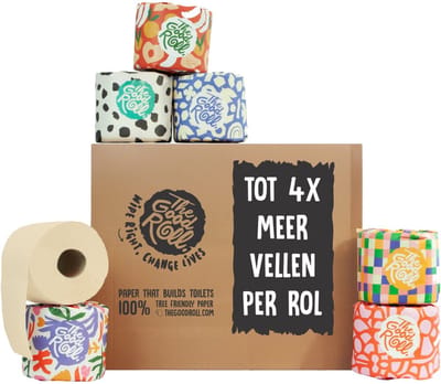 The Good Roll - Recycled Toiletpapier Cheerful Choice 2-laags - 2 x 24 stuks - Voordeelverpakking