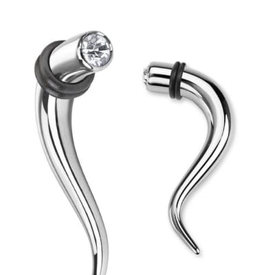 4 mm taper hangende met witte CZ steen