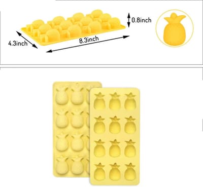 CHPN - Ijsklontjes mal - Ijsklontjesvorm - Siliconen - Ananas - Mal - Bakvorm - Ice Cube Klontjes Mal - IJsblokjes Tray - Fruit - Chocolade - Candy Bar - Siliconen mal
