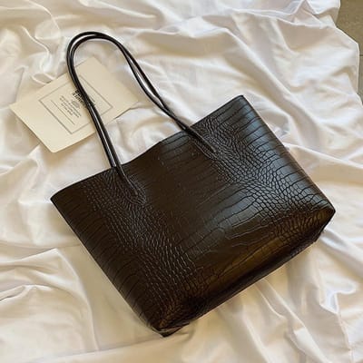 Vrouw Tote Tassen Grote Capaciteit Shopper Designer Handtassen Voor Vrouwen Mode Steen PU Leer Casual Luxe Schouder Dames Tassen 30x32x8cm gray
