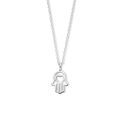zilver gerhodineerd collier handje van fatima 41 + 4 cm 1336502