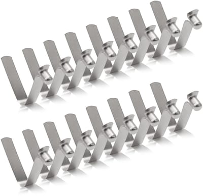 Allecto - Tentstok Clips - Roestvrijstalen Peddel Clips - 16 Stuks - 5mm - Perfect voor Camping en Kajakken - Duurzaam en Betrouwbaar