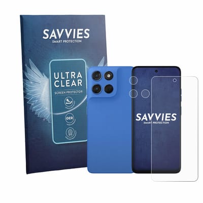 Savvies - Screenprotector voor Motorola Moto G57 (Voor+Camera) - Folie Beschermfolie transparant 18 Stuks