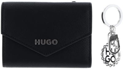 HUGO Portemonnee Sleutelhanger Gift Set Chris Wallet / Key Holder Black Zwart