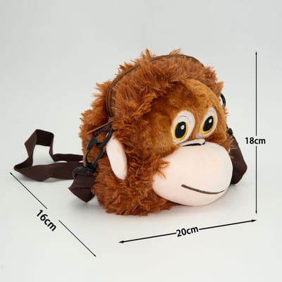 Treasuringu Nieuwe Apen Pluche Tassen Schattige Cartoon Pluche Rugzak Grappige Student Schoolrugzak Verjaardagscadeaus brown