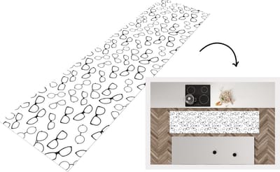 Keukenloper - Loper keuken - Bril - Keuze - Patroon - 200x50 cm - Keukenloper vinyl