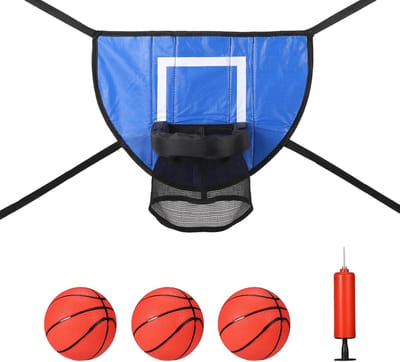 Basketbalringset voor trampoline, accessoires voor de basketbalring op de trampoline, waterdichte basketbalpaal, geschikt voor basketbalspelletjes op de trampoline, geschikt voor basketballiefhebbers van alle leeftijden - blauw