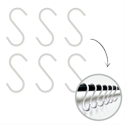 Hoya living - S haken Wit - 6 stuks - 6cm (klein) - ophanghaken - kapstokhaken - S haakjes