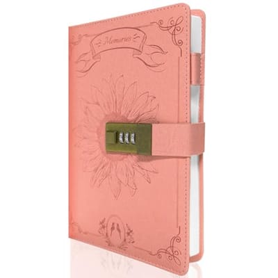 Dagboek met slot voor meisjes en vrouwen - A5 PU-leer, 240 pagina's, beveiligd met wachtwoord, inclusief metalen balpen en geschenkdoos