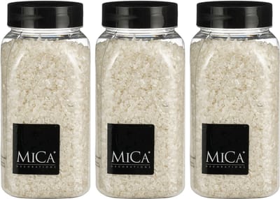 Mica Decorations decoratie steentjes / granulaat - 3x - 650 ml - 2-4 mm - mat wit - siergrind