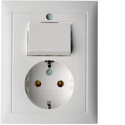 Hager Berker S1 Combinatieschakelaar Stopcontact Polair Wit Mat - 6143561949