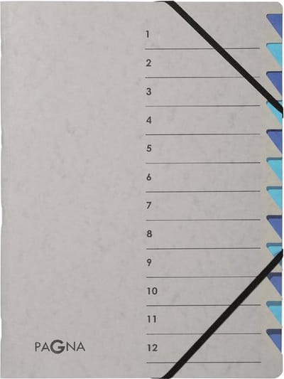 Sorteermap pagna easy a4 12 tabs lbl/bl | 5 stuks