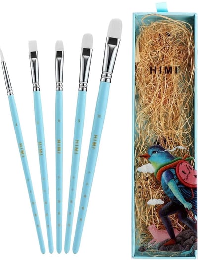 HIMI - Gouache penselen - Little Bird - set van 5 - Blauw