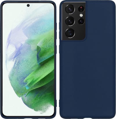 Hoesje Geschikt voor Samsung Galaxy S21 Ultra - Sterk & Shockproof - Hoes Cover - Siliconen Case - Donkerblauw