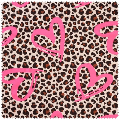 Sweat stof Neon print "Luipaard met hart"