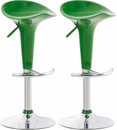CLP Saddle Set van 2 barkrukken - Verstelbaar - Voetsteun - Kunststof - groen