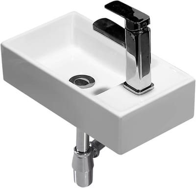 Badkamer Wastafel - Keramisch Toilet - Kleine Ruimte - Wandmontage - 41x22x11 cm - Wit
