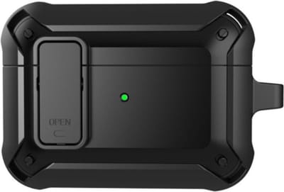 Hoesje Shockproof Cover met Karabijnhaak Zwart Geschikt voor Apple AirPods 3