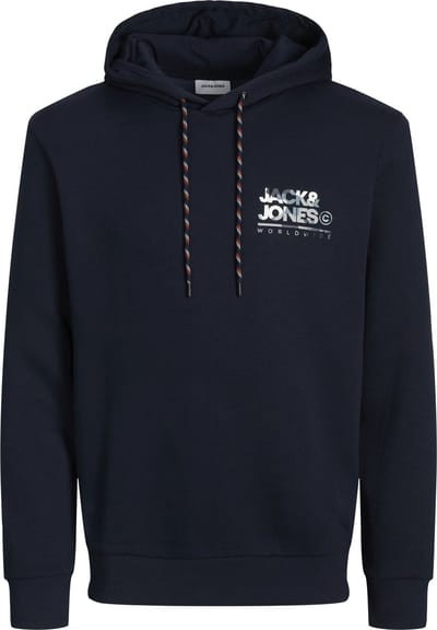 JACK&JONES PLUS JJLUKE SWEAT HOOD PLS Heren Trui - Navy Blazer Small