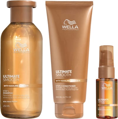 Wella Professionals - Ultimate Smooth Shampoo, Conditioner & Oil Serum Voordeelset